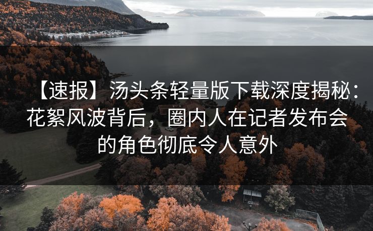 【速报】汤头条轻量版下载深度揭秘:花絮风波背后,圈内人在记者发布会的角色彻底令人意外 【速报】汤头条轻量版下载深度揭秘:花絮风波背后,圈内人在记者发布会的角色彻底令人意外