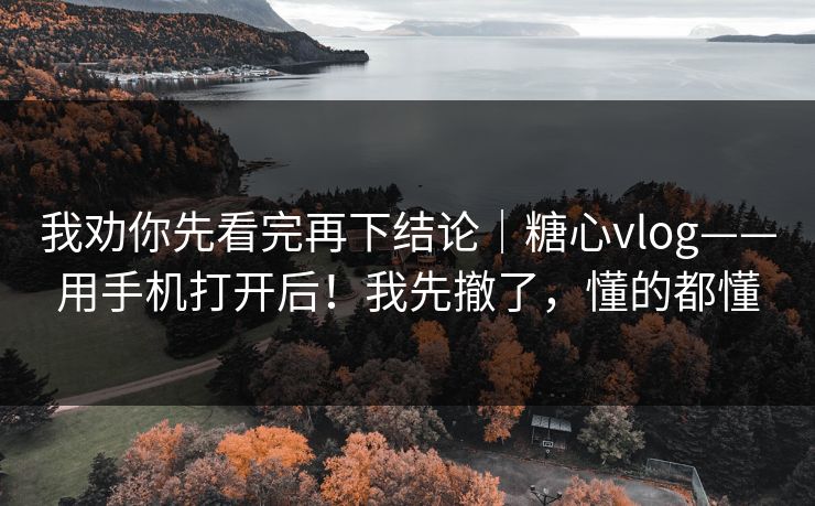 我劝你先看完再下结论｜糖心vlog——用手机打开后！我先撤了，懂的都懂